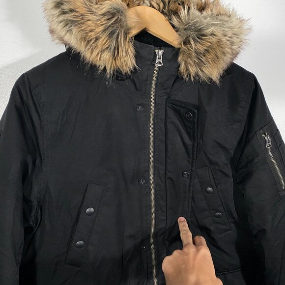 Polo Ralph Lauren Faux Fir Trimmed Hooded Puffer Parka Jacket size Large (14-16) - Picture 5 of 13